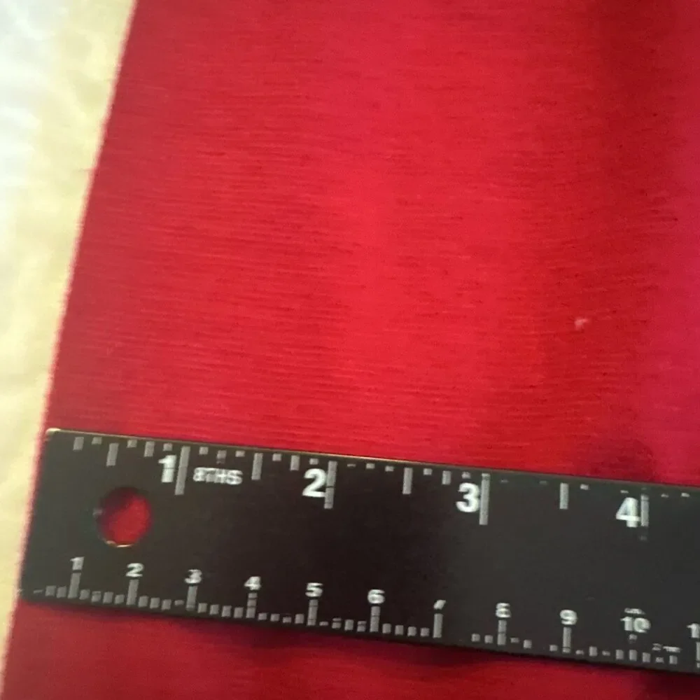 Leslie Fay Red Straight Skirt Sz L side Slit & elastic Waist